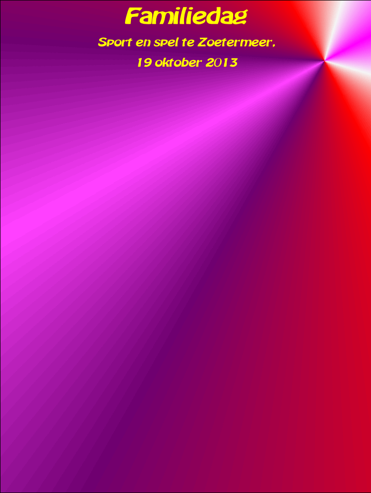 Familiedag 
Sport en spel te Zoetermeer, 
19 oktober 2013